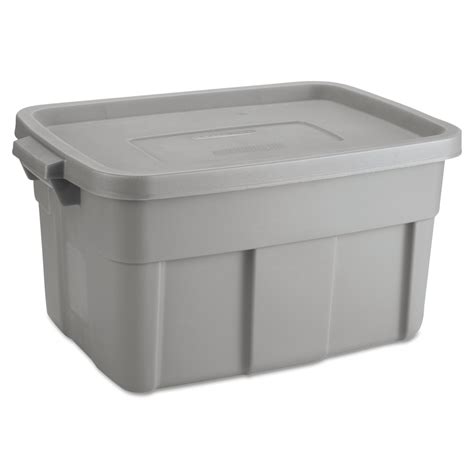 rubbermaid steel roughneck storage box 17 gallon|roughneck storage tote grey.